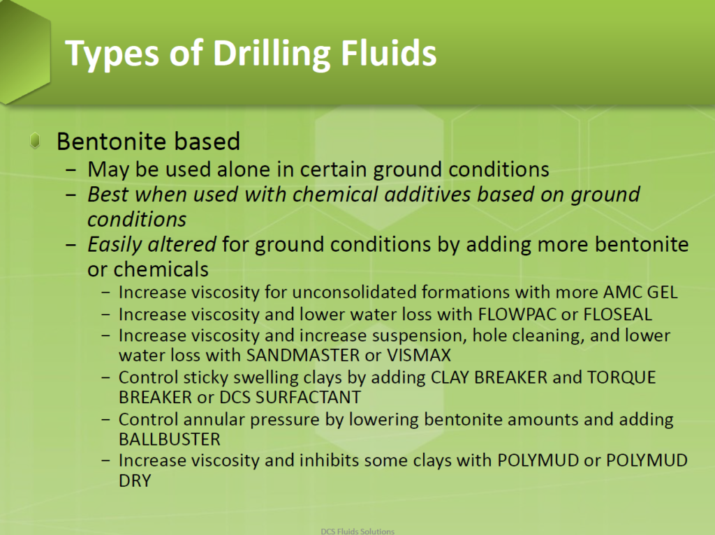 DCS - Types of Drilling Fluids